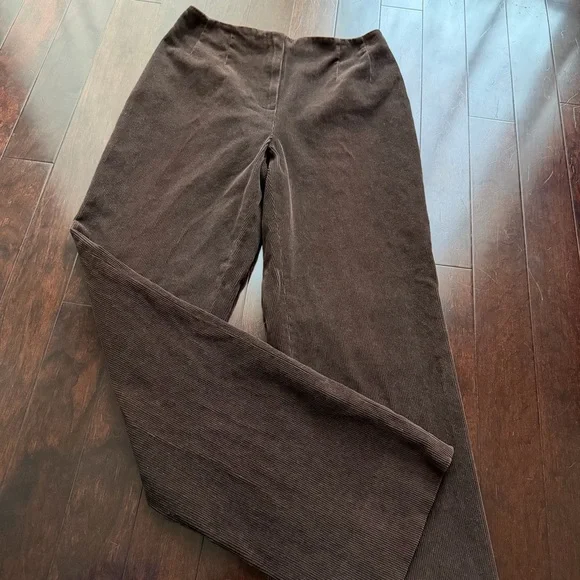 Piazza Sempion Sophia Brown Corduroy Pants Size IT 42 Women’s 6/8 Straight Leg - Picture 2 of 8